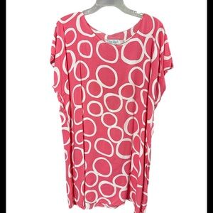Tybee Island Pink Circle Print Beach Dress size XL